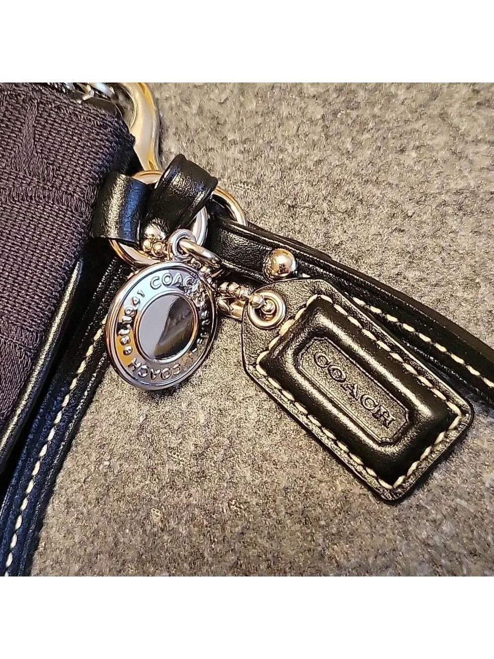 EUC Coach Legacy Wristlet with Glitter Stripe
